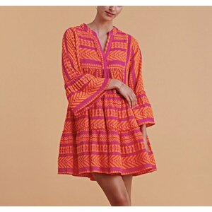 Devotion Ella Short Dress Orange Fushia 022545G